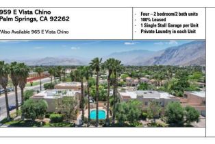 Residential Income, 959 Vista Chino, Palm Springs, CA 92262 - 4